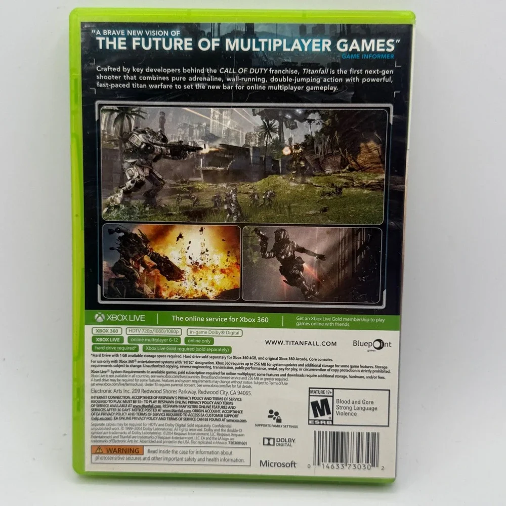EA Titanfall Video Game Xbox 360 NTSC Excellent Mech Shooter FPS